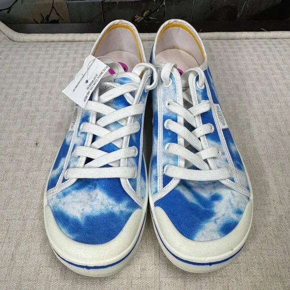 KEEN Womens Size 8.5 Blue & White Elsa Lite Tie-Dye Canvas Tennis Sneakers - Picture 2 of 7